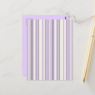 Lavendel tinten zachte ivoor strepen briefkaart