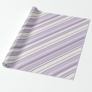 Lavendel tinten zachte ivoor strepen cadeaupapier