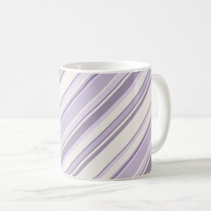 Lavendel tinten zachte ivoor strepen koffiemok