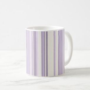 Lavendel tinten zachte ivoor strepen koffiemok