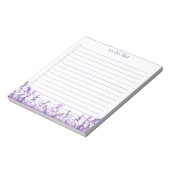 Lavendel To Do Lijst Boho Chic Minimalistisch Bloe Notitieblok (Linkerzijde)