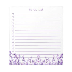 Lavendel To Do Lijst Boho Chic Minimalistisch Bloe Notitieblok