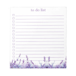 Lavendel To Do Lijst Boho Chic Minimalistisch Bloe Notitieblok