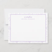 Lavendel toile bloemenspecifieke briefpapier notitiekaartje (Voorkant)