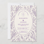 Lavendel Toile Bruiloft Kaart (Voorkant)