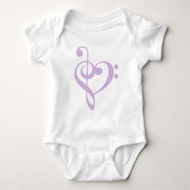 Lavendel Treble Clef & Bass Clef Hart Romper