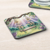 Lavendel Tree Swing Plastic Onderzetter Set (Linkerzijde)