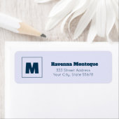 Lavendel Trendy Gepersonaliseerde Monogram Letter Etiket (Insitu)