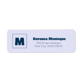 Lavendel Trendy Gepersonaliseerde Monogram Letter Etiket (Voorkant)