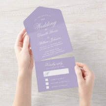 Lavendel Trouw Elegante Calligrafie RSVP Paars