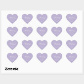 Lavendel Trouw Simple Elegante Script Paars  Hart Sticker (Vel)