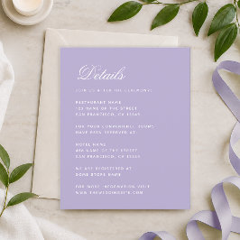 Lavendel Trouwdetails Budget Eenvoudige Paarse Kaa