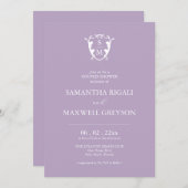 Lavendel Trouwdouche Uitnodigingen voor paren (Voorkant / Achterkant)