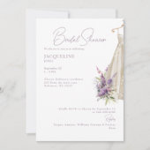 Lavendel trouwjurk bruids douche uitnodiging (Voorkant)