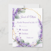 Lavendel Trouwkaarten RSVP Kaartje (Voorkant)