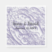 Lavendel Trouwpapier Quilling Daisy Design Servet (Voorkant)