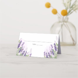 Lavendel Trouwplaats Kaart Rustieke Pastel Paarse Plaatskaartje