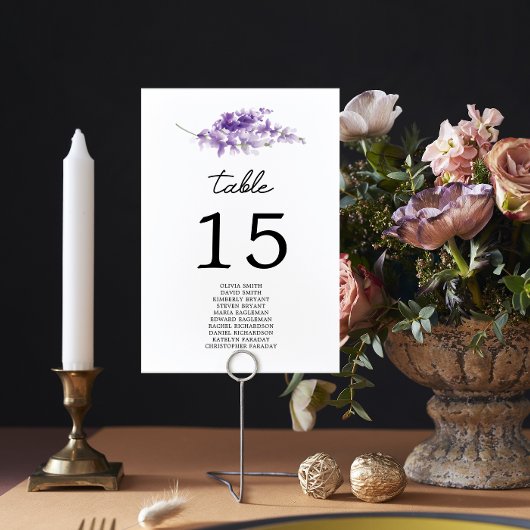 Lavendel Trouwstoelindeling Tafelnummer