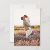 Lavendel tuin bruiloft foto gepersonaliseerd save the date (Achterkant)