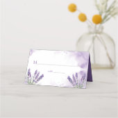 Lavendel tuin bruiloft gepersonaliseerde notitie plaatskaartje (Voorkant)