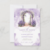 Lavendel Tuin Trouwfoto Persoonlijk Save The Date (Voorkant)