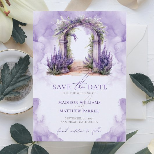 Lavendel Tuin Trouwfoto Persoonlijk Save The Date