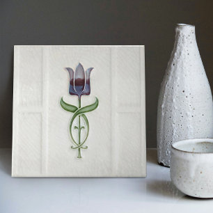 Lavendel Tulp Muur Decor Nouveau Art Deco Gibbons Tegeltje