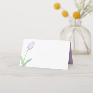 Lavendel Tulp Solo Modern Paarse bruiloft Plaatskaartje