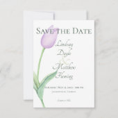 Lavendel Tulp Solo Paarse Modern Save The Date (Voorkant)