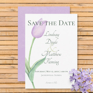 Lavendel Tulp Solo Paarse Modern Save The Date