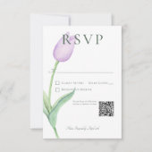 Lavendel Tulp Solo Paarse moderne bruiloft RSVP Kaartje (Voorkant)