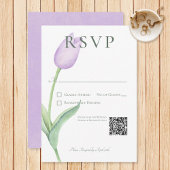 Lavendel Tulp Solo Paarse moderne bruiloft RSVP Kaartje