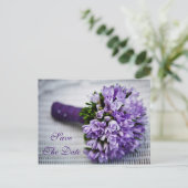 Lavendel Tulpenbloemen Bewaar de datum bruiloft Ka Aankondigingskaart (Staand voorkant)