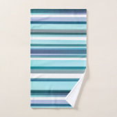Lavendel Turquoise Waterverf Strepen Bad Handdoek (Handdoek)