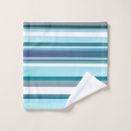 Lavendel Turquoise Waterverf Strepen Bad Handdoek (Wasdoekje)