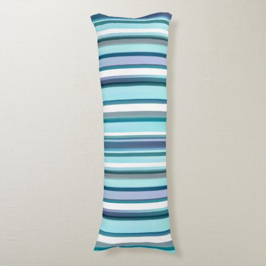 Lavendel Turquoise Waterverf Strepen Lichaamskussen (Voorkant Verticaal)
