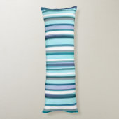 Lavendel Turquoise Waterverf Strepen Lichaamskussen (Achterkant (Verticaal))