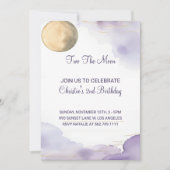 Lavendel twee de maan 2e verjaardag uitnodiging (Voorkant)