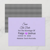 Lavendel Twist Moderne Typografie Bruiloft Aankondiging (Voorkant / Achterkant)