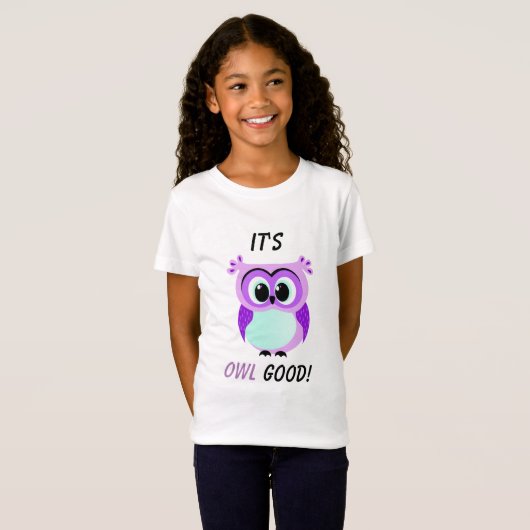 Lavendel Uil illustratie T-shirt (Voorkant volledig)