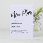 Lavendel Uitgesteld Bruiloft Nieuw Plan Update Kaa Kaart (Staand voorkant)