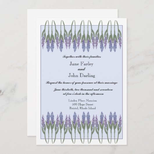 Lavendel uitnodiging (Voorkant / Achterkant)