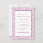 Lavendel Uitnodiging, William Morris Stijl Kaart (Voorkant)