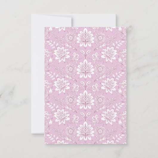 Lavendel Uitnodiging, William Morris Stijl Kaart (Achterkant)