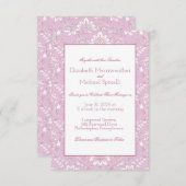 Lavendel Uitnodiging, William Morris Stijl Kaart (Voorkant / Achterkant)
