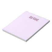 Lavendel unieke gepersonaliseerde leraar geschenke notitieblok (Linkerzijde)