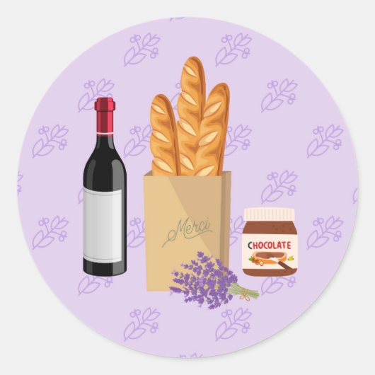 Lavendel van de Franse Markt Ronde Sticker (Voorkant)