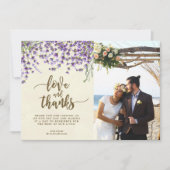 lavendel van de liefdeskaart en bedankt (Voorkant)