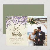 lavendel van de liefdeskaart en bedankt (Voorkant / Achterkant)