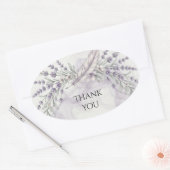 Lavendel Veer Boho Trouw Bedankt Ovale Sticker (Envelop)